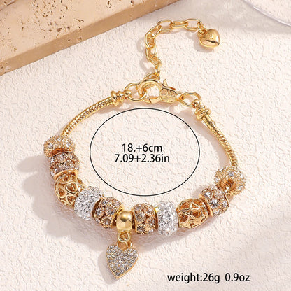 Women's Fashion Multi Element Beaded Love Pan Family Bracelet Daily Wear Party Accessories