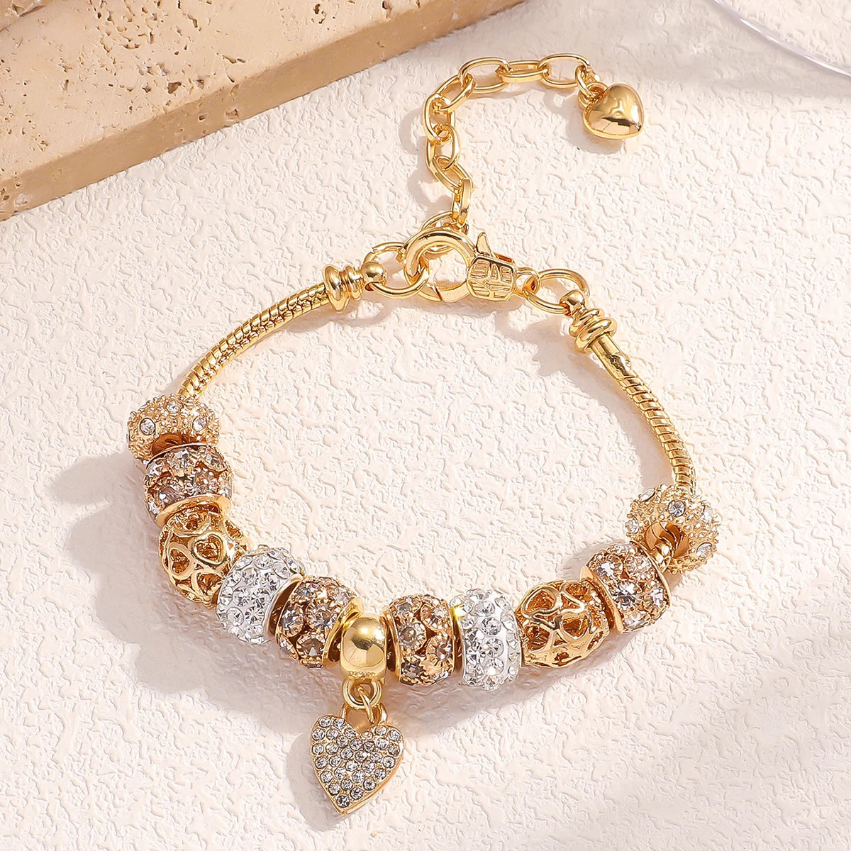 Women's Fashion Multi Element Beaded Love Pan Family Bracelet Daily Wear Party Accessories