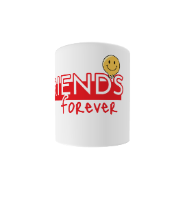 White glossy mug "Friends forever"