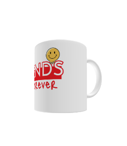 White glossy mug "Friends forever"