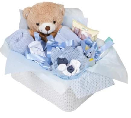 special cute gift kit box for a boy maternity blanket, clothes, care and plush