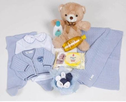 special cute gift kit box for a boy maternity blanket, clothes, care and plush