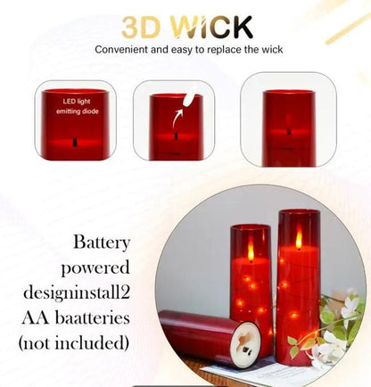 5LED Flickering Flameless Candles D2.3*5'5'5'6'7'8' Acrylic Pillar Candle - For Creating A Romantic Ambiance For Home Decoration