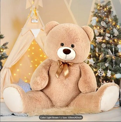 4ft Big Soft Plush Teddy Bear - Giant Cream Stuffed Animal for Youngsters, Birthday Gifts, Shower Decor, Cute Plush Toys