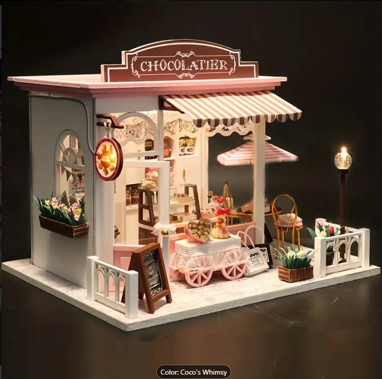 Creative Wooden DIY Miniature House Model Kit - For Adults & Teens, Birthday, small towns, play doll, scale models, gift