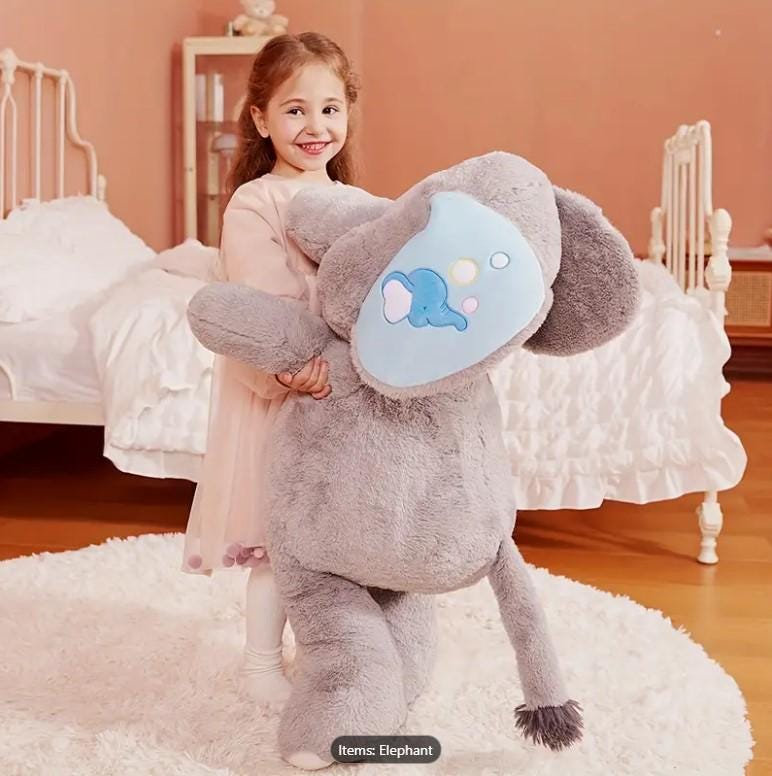 Giant Elephant Stuffed Animal Plush Toy, Large 30" Cute Jumbo Soft Toys, Huge Big Size Plushie, Gifts For Kids