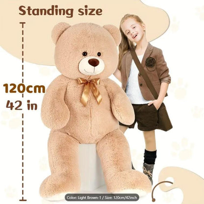 4ft Big Soft Plush Teddy Bear - Giant Cream Stuffed Animal for Youngsters, Birthday Gifts, Shower Decor, Cute Plush Toys