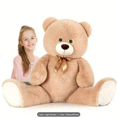 4ft Big Soft Plush Teddy Bear - Giant Cream Stuffed Animal for Youngsters, Birthday Gifts, Shower Decor, Cute Plush Toys