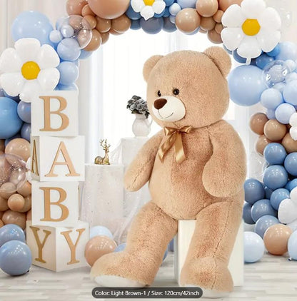 4ft Big Soft Plush Teddy Bear - Giant Cream Stuffed Animal for Youngsters, Birthday Gifts, Shower Decor, Cute Plush Toys