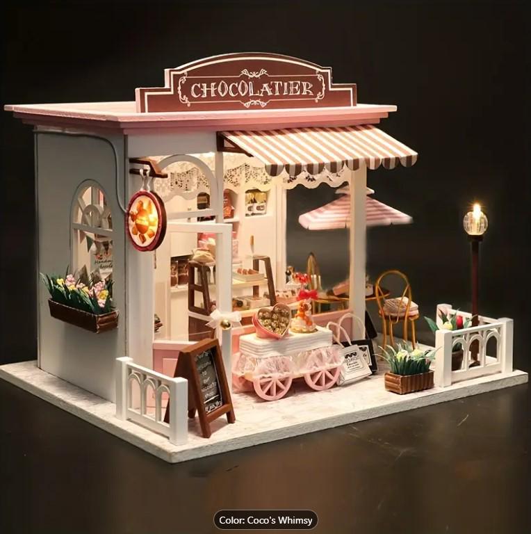 Creative Wooden DIY Miniature House Model Kit - For Adults & Teens, Birthday, small towns, play doll, scale models, gift