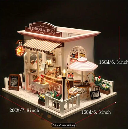 Creative Wooden DIY Miniature House Model Kit - For Adults & Teens, Birthday, small towns, play doll, scale models, gift