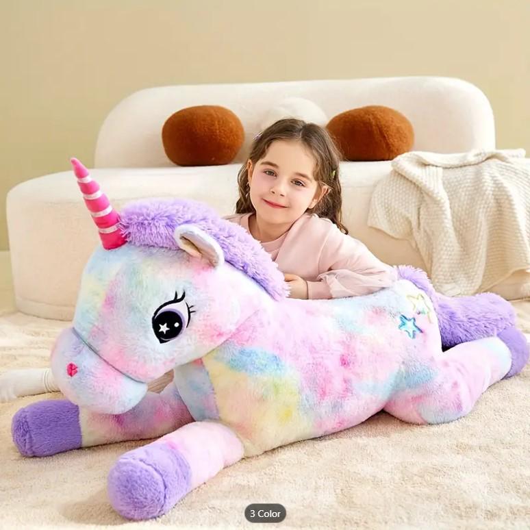 Giant Unicorn Stuffed Animal Plush Toy, Huge Big Size Plushy Fluffy Fat Oversized Plushie, Large Cute Jumbo Soft Toys, Gifts