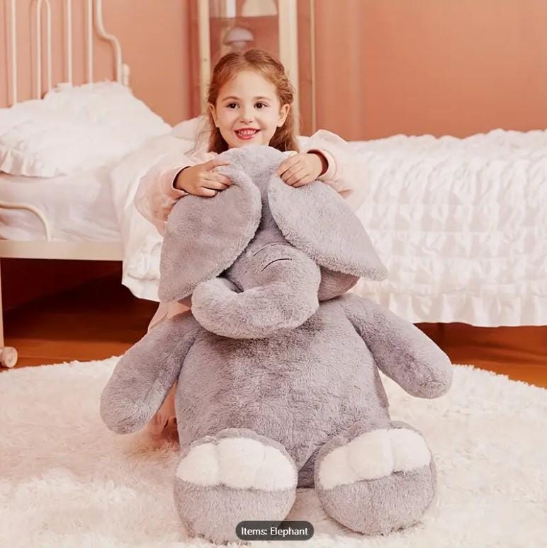 Giant Elephant Stuffed Animal Plush Toy, Large 30" Cute Jumbo Soft Toys, Huge Big Size Plushie, Gifts For Kids