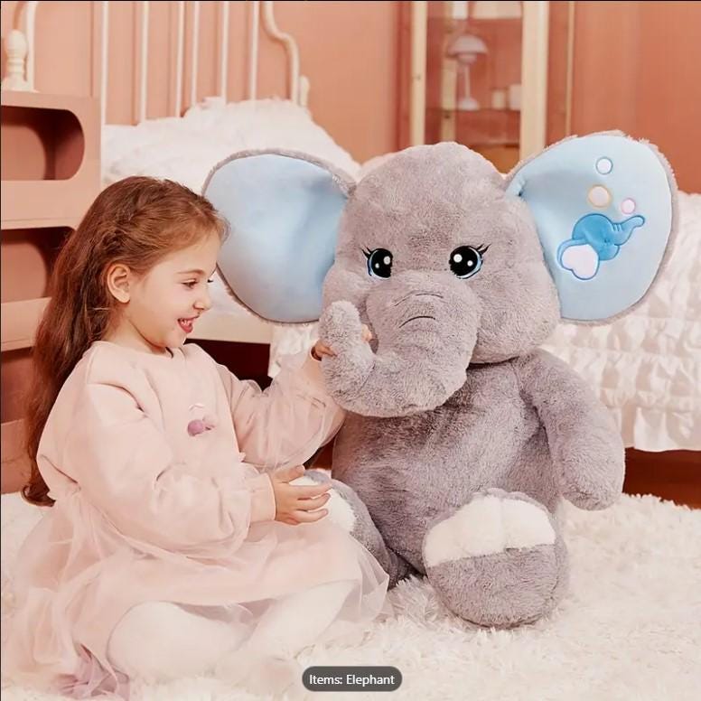 Giant Elephant Stuffed Animal Plush Toy, Large 30" Cute Jumbo Soft Toys, Huge Big Size Plushie, Gifts For Kids